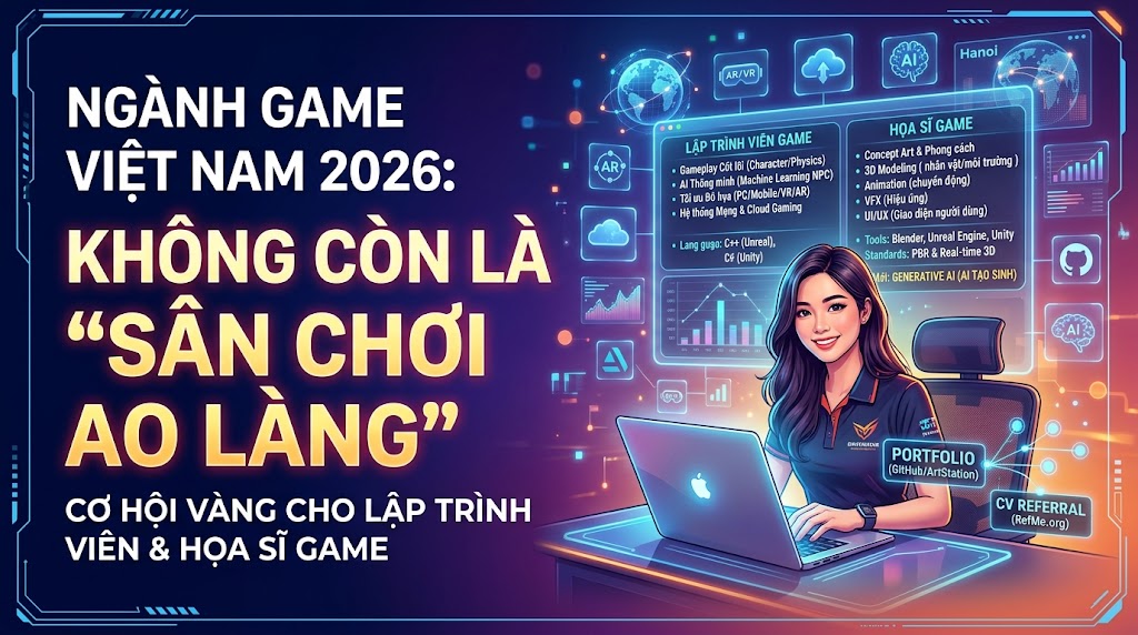 Ngành Game Việt Nam 2026: Tương Lai Nào Cho Lập Trình Viên và Game Artist?